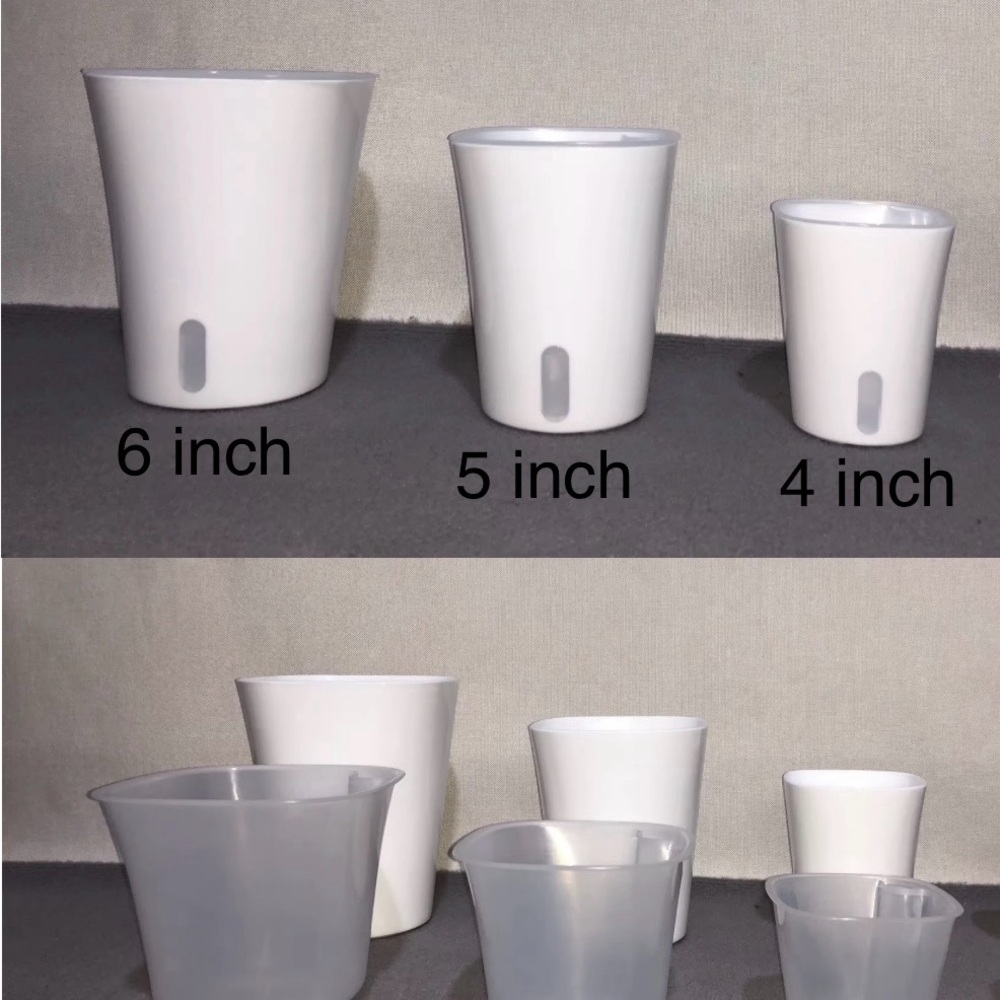 Set of White Planters with Liners